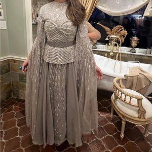 George’s Hobeika Beaded Corset Robe Dress